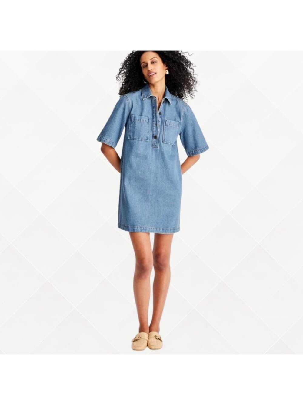 Future Collective Denim Shirtdress • Size XS • NWT • Mini  Dress • WDM-100067